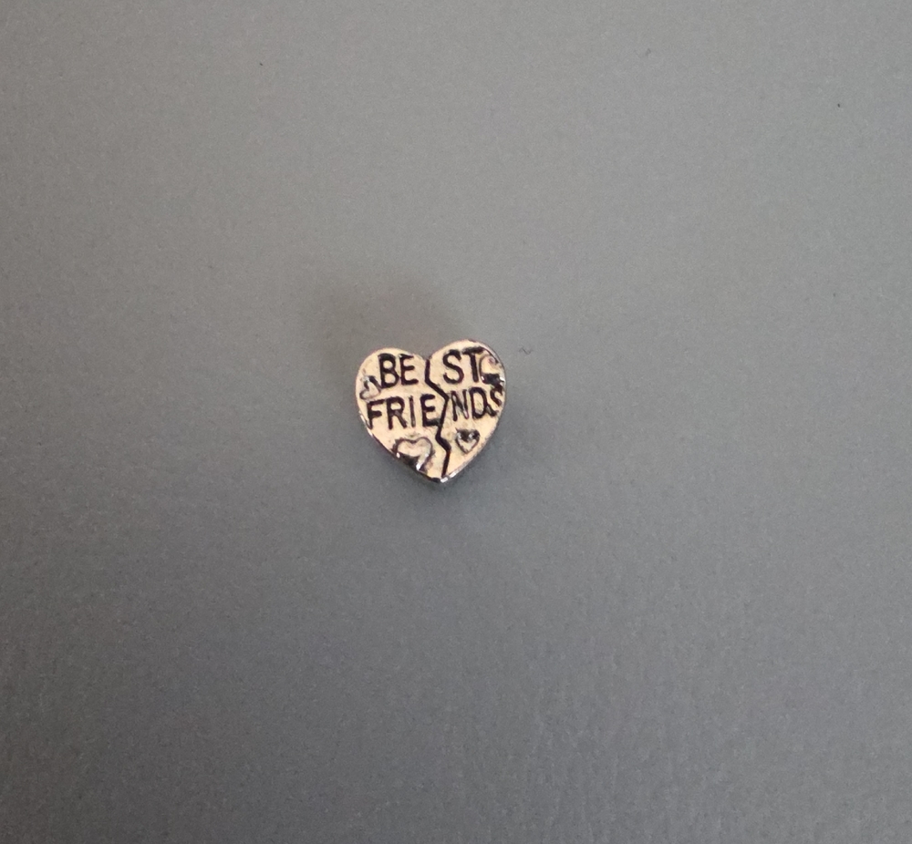 Heart 'Best Friends' Silver Charm